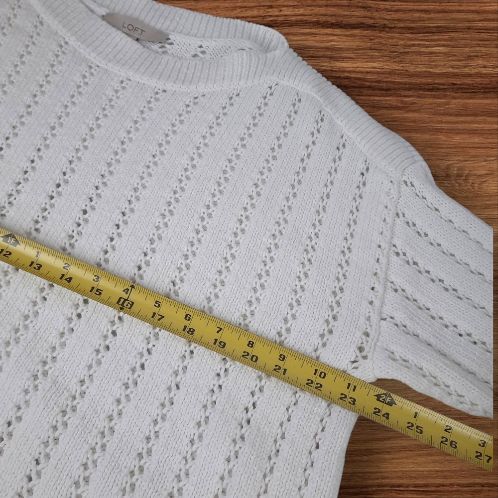 LOFT White Crew Neck Sweater - Picture 5 of 10